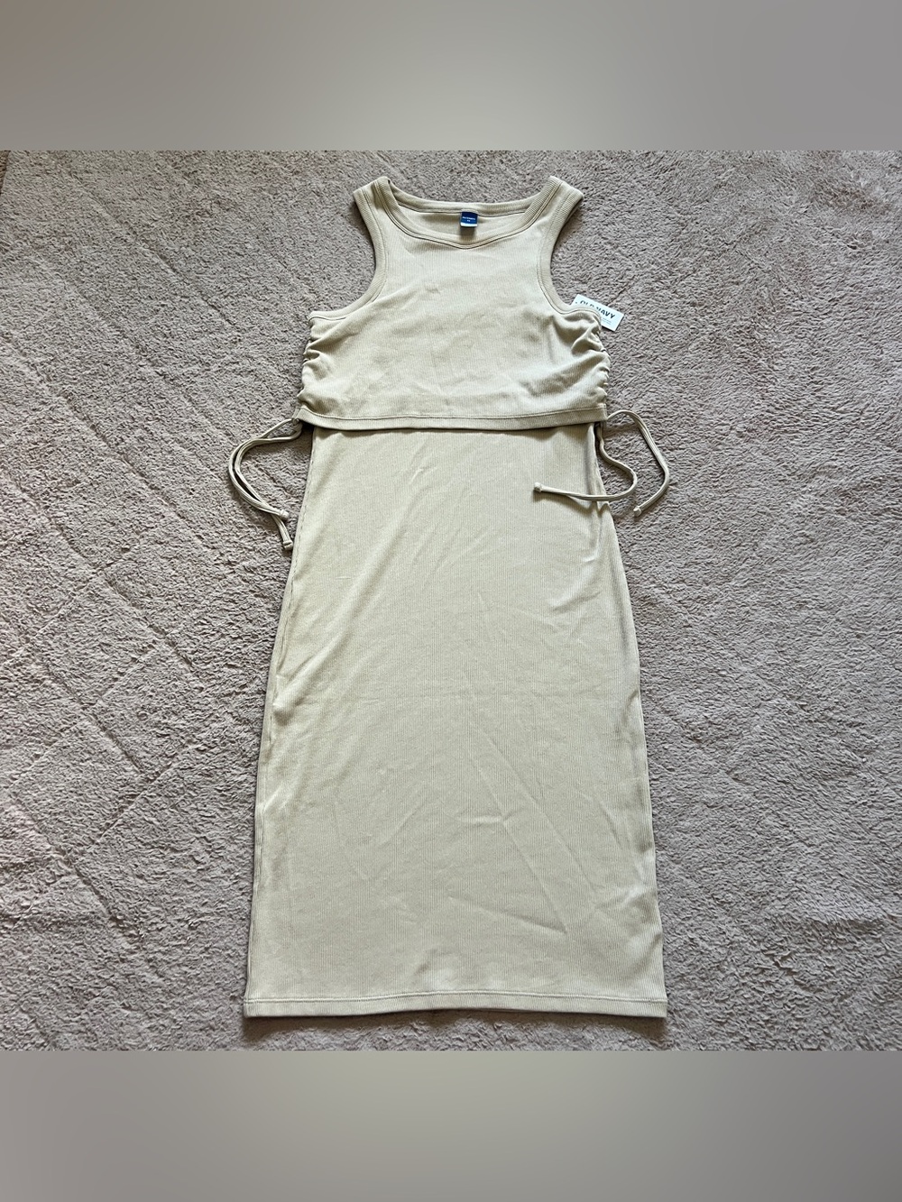 NWT Old Navy Maternity Dress Ribbed Double Layer Nursing Stretch Cotton Sz XS